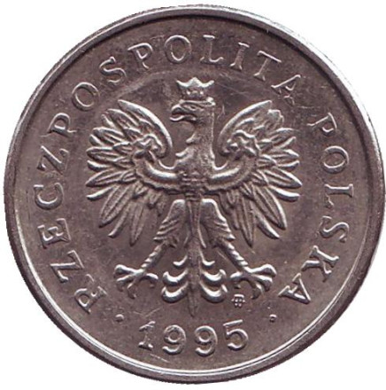 Монета 1 злотый. 1995 год, Польша.
