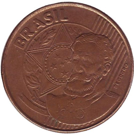 Монета 25 сентаво. 2010 год, Бразилия. Мануэл Деодору да Фонсека.