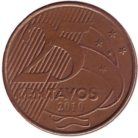 Монета 25 сентаво. 2010 год, Бразилия. Мануэл Деодору да Фонсека. Монета 25 сентаво. 2010 год, Бразилия. Мануэл Деодору да Фонсека.