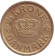 Монета 1/2 кроны. 1925 год, Дания.