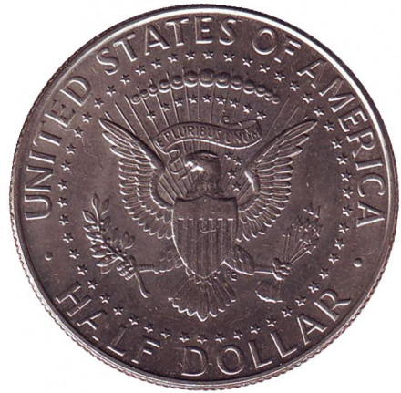 Монета 50 центов. 1990 год (D), США. Джон Кеннеди. Монета 50 центов. 1990 год (D), США. Джон Кеннеди.