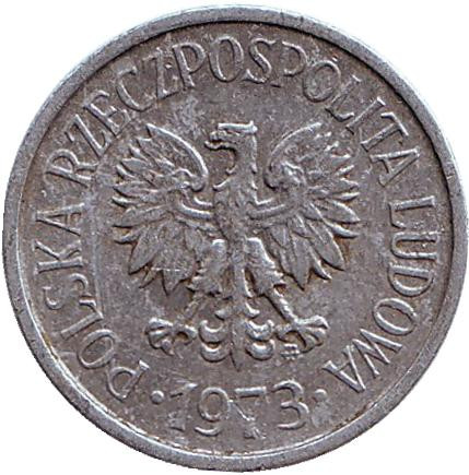 Монета 20 грошей. 1973 год, Польша. (Отметка монетного двора "MW") Монета 20 грошей. 1973 год, Польша. (Отметка монетного двора "MW")