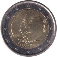 Монета 2 евро. 2014 год, Финляндия. 100 лет со дня рождения Туве Янссон. Монета 2 евро. 2014 год, Финляндия. 100 лет со дня рождения Туве Янссон.