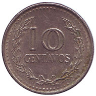 Монета 10 сентаво. 1977 год, Колумбия. Монета 10 сентаво. 1977 год, Колумбия.