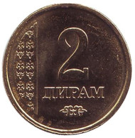 Монета 2 дирама. 2011 год, Таджикистан. Монета 2 дирама. 2011 год, Таджикистан.