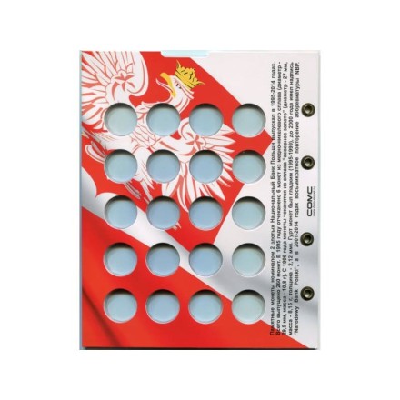 Лист блистерный. Памятные монеты Польши номиналом 2 злотых. Формат "Optima".