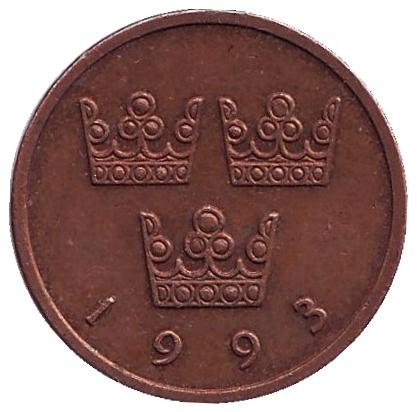 Монета 50 эре. 1993 год, Швеция. Монета 50 эре. 1993 год, Швеция.