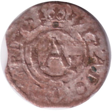 Монета 1 солид. Польша. Густав II Адольф. 1626-1632 гг. Шведская оккупация Эльбинга.