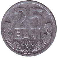 Монета 25 бани. 2010 год, Молдавия. 