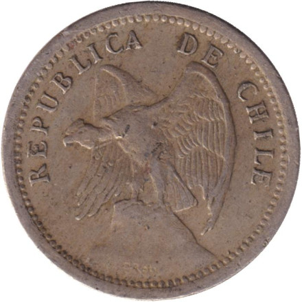 Монета 20 сентаво. 1940 год, Чили. Монета 20 сентаво. 1940 год, Чили.