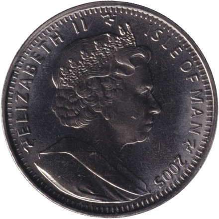 Монета 1 крона. 2005 год, Остров Мэн. Серебряная звезда. Монета 1 крона. 2005 год, Остров Мэн. Серебряная звезда.