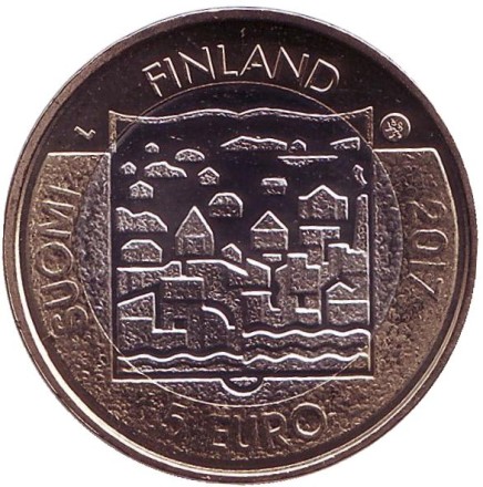 Монета 5 евро. 2017 год, Финляндия. Густав Маннергейм. Президенты Финляндии.