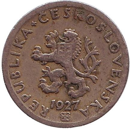 Монета 20 геллеров. 1927 год, Чехословакия. Монета 20 геллеров. 1927 год, Чехословакия.