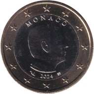 Монета 1 евро. 2024 год, Монако. Монета 1 евро. 2024 год, Монако.