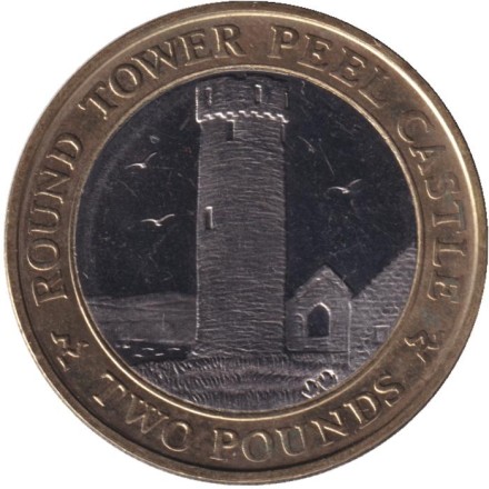 Монета 2 фунта. 2008 год, Остров Мэн. Монета 2 фунта. 2008 год, Остров Мэн.