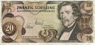 Банкнота 20 шиллингов. 1967 год, Австрия. Банкнота 20 шиллингов. 1967 год, Австрия.