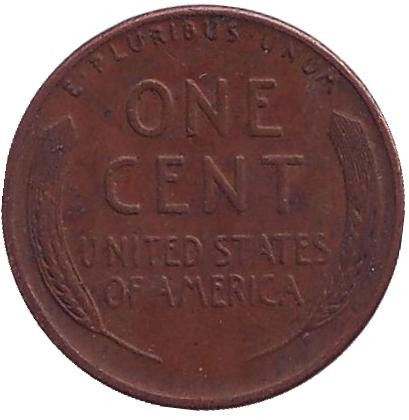 Монета 1 цент. 1944 год (D), США. Линкольн. Монета 1 цент. 1944 год (D), США. Линкольн.