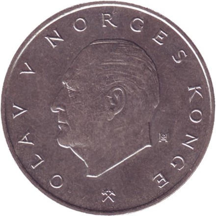 Монета 5 крон. 1987 год, Норвегия.