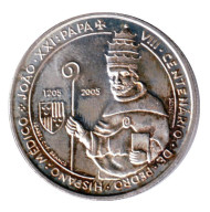 Монета 5 евро, 2005 год, Португалия. 800 лет с рождения Папы Римского Иоанна XXI.