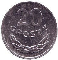 Монета 20 грошей. 1981 год, Польша. UNC.