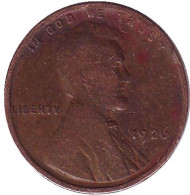 Монета 1 цент. 1926 год, США. (Без отметки монетного двора) Линкольн. Монета 1 цент. 1926 год, США. (Без отметки монетного двора) Линкольн.