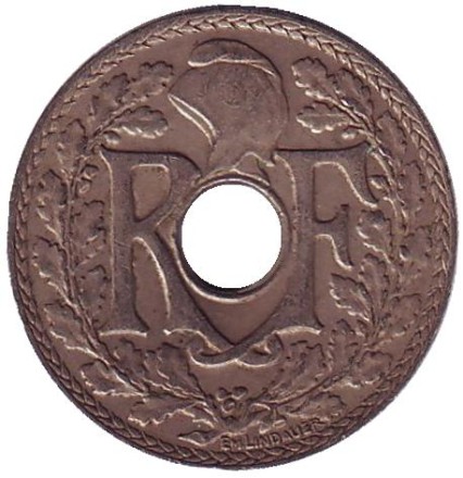 Монета 10 сантимов. 1930 год, Франция.