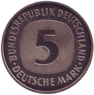 Монета 5 марок. 1982 год (J), Германия. Монета 5 марок. 1982 год (J), Германия.