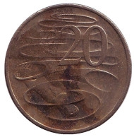 Монета 20 центов. 2007 год, Австралия. Утконос. Монета 20 центов. 2007 год, Австралия. Утконос.