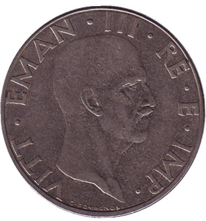 Монета 50 чентезимо. 1939 год, Италия. Немагнитная. (XVII).