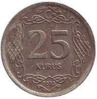Монета 25 курушей. 2013 год, Турция. Монета 25 курушей. 2013 год, Турция.