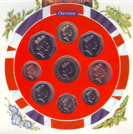 Годовой набор монет Великобритании в буклете 1997 года. (9 шт). Годовой набор монет Великобритании в буклете 1997 года. (9 шт).