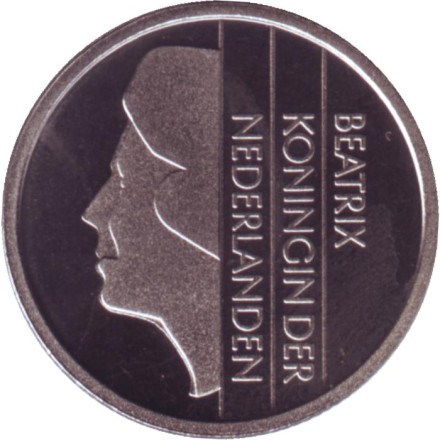 Монета 25 центов. 1997 год, Нидерланды. BU.