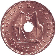 Монета 1/2 пенни. 1964 год, Родезия и Ньясаленд. Жирафы.