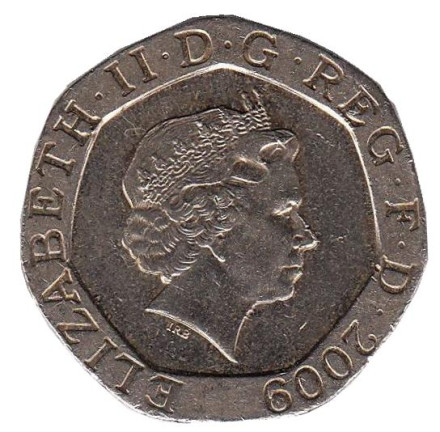 Монета 20 пенсов. 2009 год, Великобритания. Монета 20 пенсов. 2009 год, Великобритания.