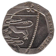 Монета 20 пенсов. 2009 год, Великобритания. Монета 20 пенсов. 2009 год, Великобритания.