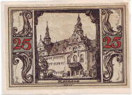 Нотгельд Арнштадта. Ратуша. 25 пфеннигов. 1921 год, Веймарская республика (Германия). 