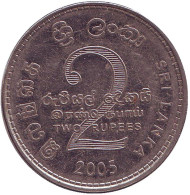 Монета 2 рупии. 2005 год, Шри-Ланка. Монета 2 рупии. 2005 год, Шри-Ланка.