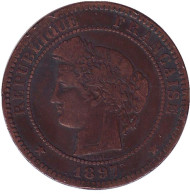 Монета 10 сантимов. 1897 год, Франция.