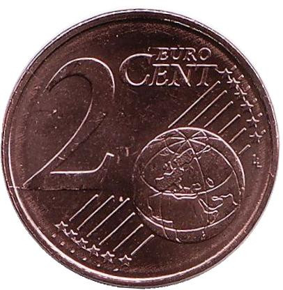 Монета 2 цента. 2017 год, Греция.