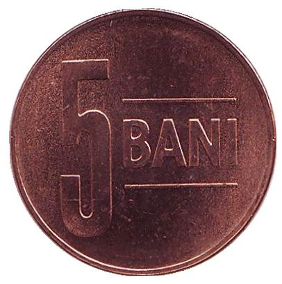 Монета 5 бани. 2012 год, Румыния. UNC.