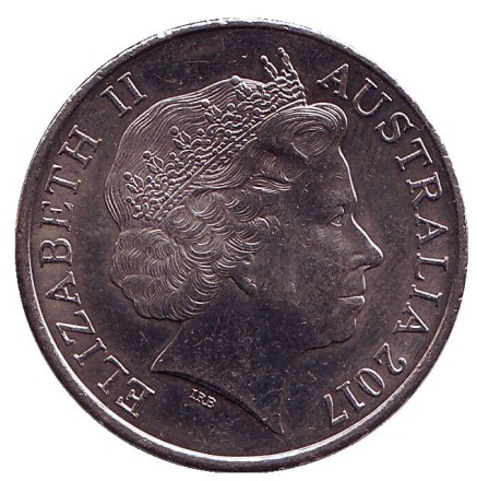 Монета 20 центов. 2017 год, Австралия. Утконос. Монета 20 центов. 2017 год, Австралия. Утконос.