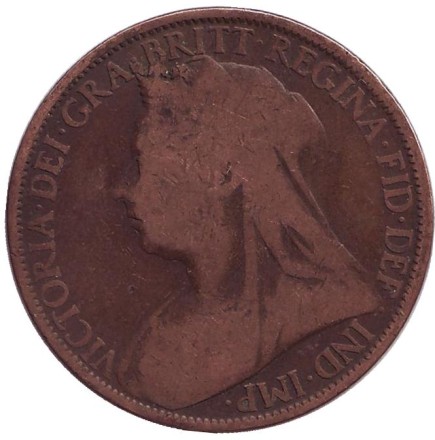 Монета 1 пенни. 1897 год, Великобритания.