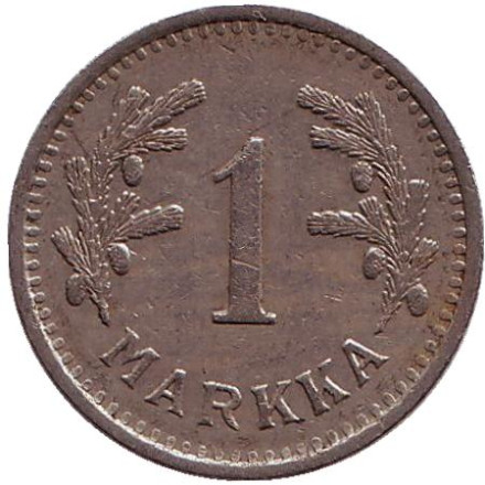 Монета 1 марка. 1940 год, Финляндия.
