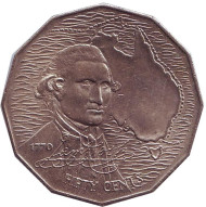 Монета 50 центов. 1970 год, Австралия. 200 лет австралийскому путешествию капитана Кука. Монета 50 центов. 1970 год, Австралия. 200 лет австралийскому путешествию капитана Кука.
