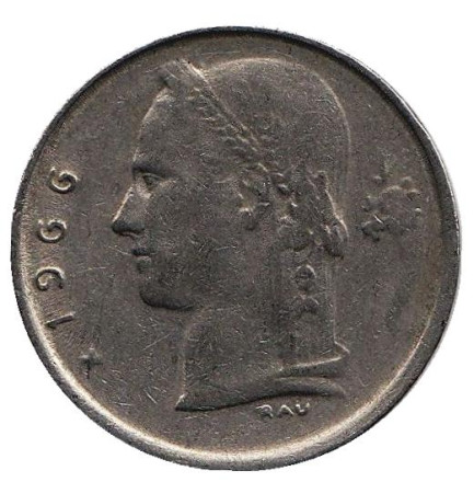 Монета 1 франк. 1966 год, Бельгия. (Belgie) Монета 1 франк. 1966 год, Бельгия. (Belgie)
