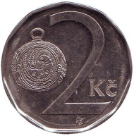 Монета 2 кроны. 2001 год, Чехия. Монета 2 кроны. 2001 год, Чехия.