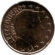 Монета 20 центов. 2017 год, Люксембург. Монета 20 центов. 2017 год, Люксембург.