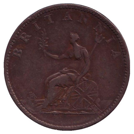 Монета 1/2 пенни. 1806 год, Великобритания. Георг III. Монета 1/2 пенни. 1806 год, Великобритания. Георг III.