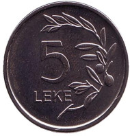 Монета 5 леков. 2011 год, Албания. Монета 5 леков. 2011 год, Албания.