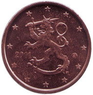 Монета 2 цента, 2011 год, Финляндия. Монета 2 цента, 2011 год, Финляндия.